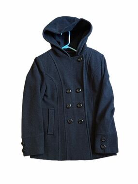Braetan wool Peacoat Hooded Double Breasted black